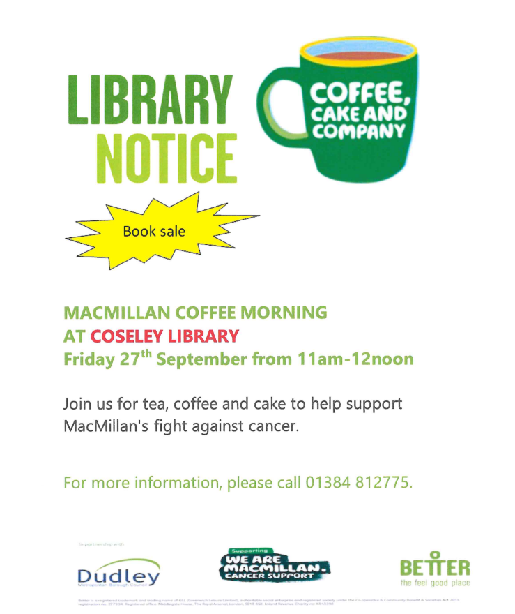 Coseley Library - MacMillan Coffee Morning